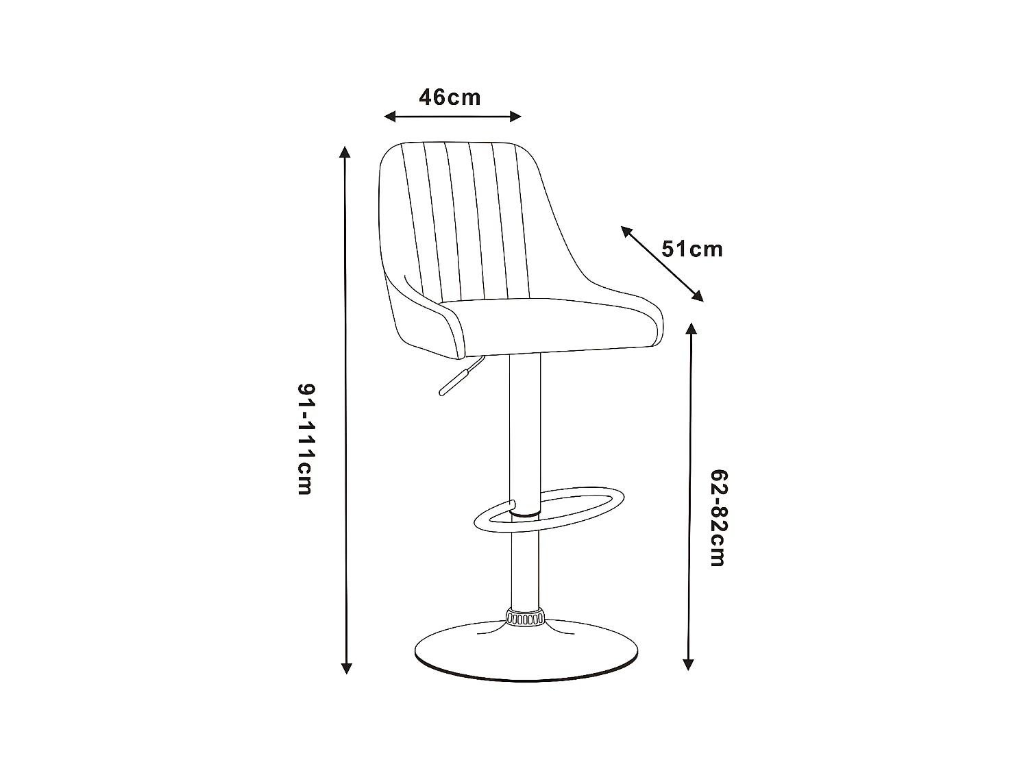 Barhocker höhenverstellbar - stoff - grau - NEDDY