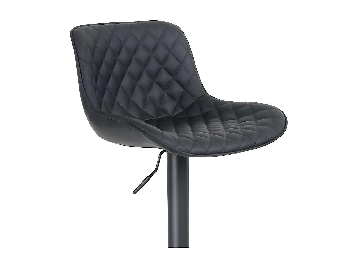 Tabouret de bar réglable en hauteur - similicuir et métal - noir - KONSTANTINE