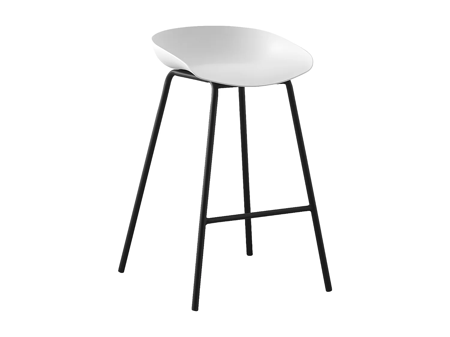 Lot de 4 tabourets de bar - polypropylène - blanc - BONITA