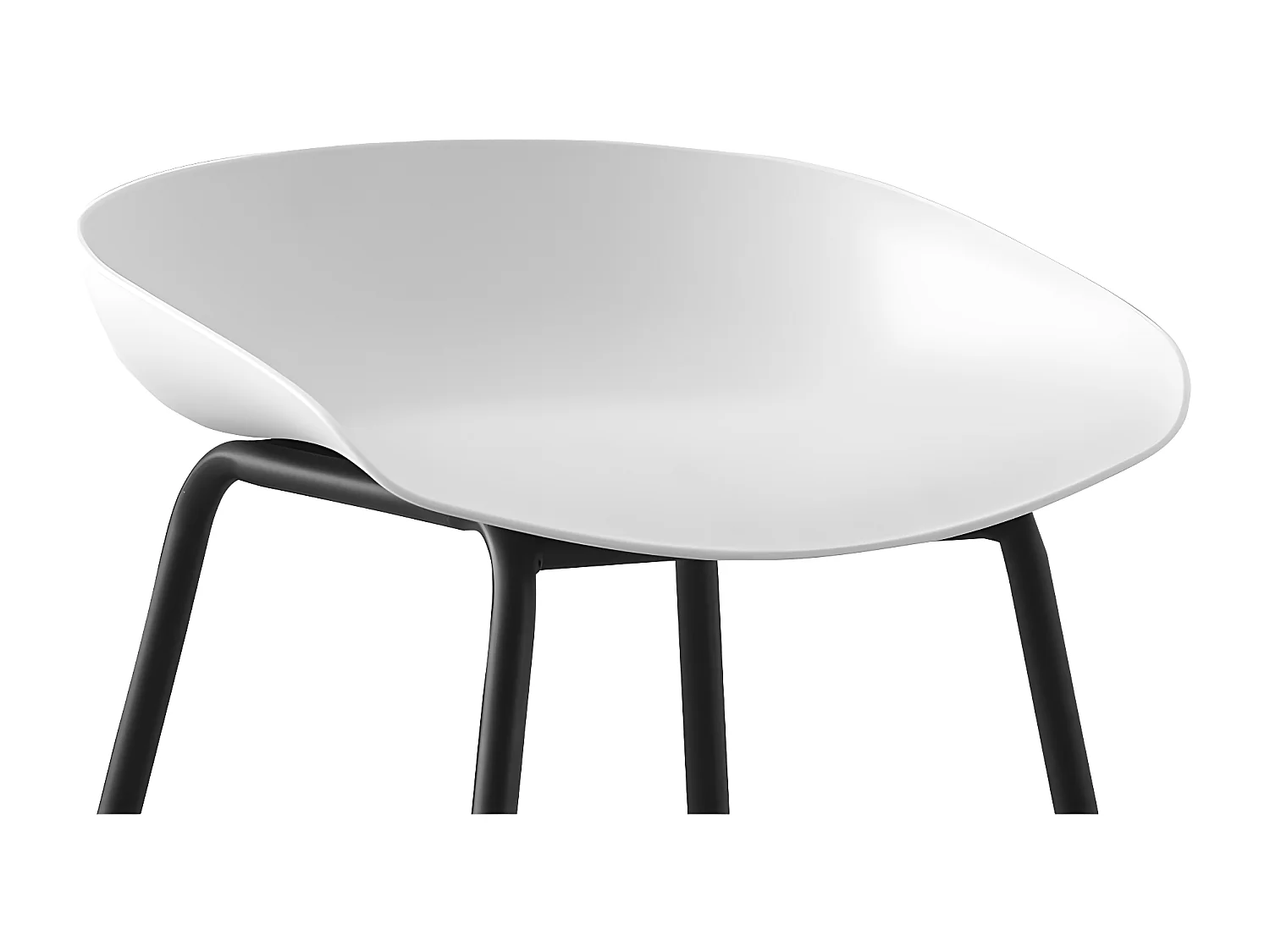 Lot de 4 tabourets de bar - polypropylène - blanc - BONITA