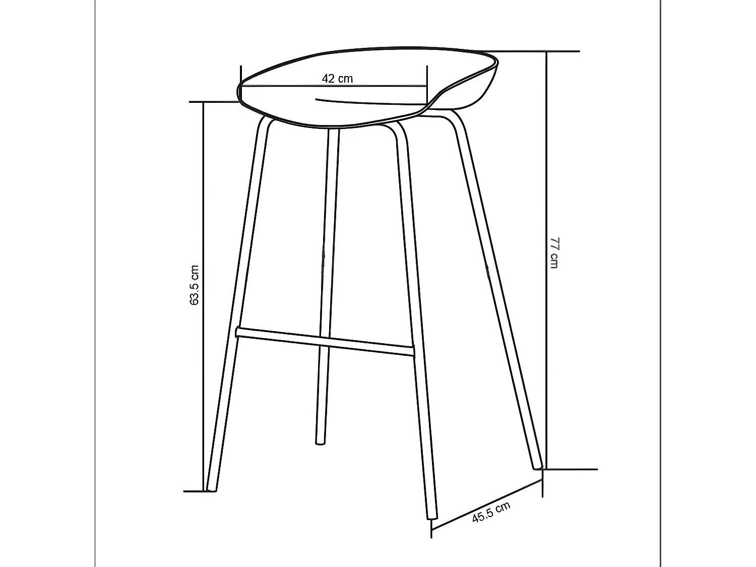 Lot de 4 tabourets de bar - polypropylène - blanc - BONITA