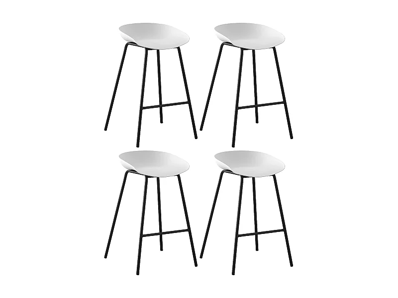 Barhocker 4er-set - Polypropylen - weiß - BONITA