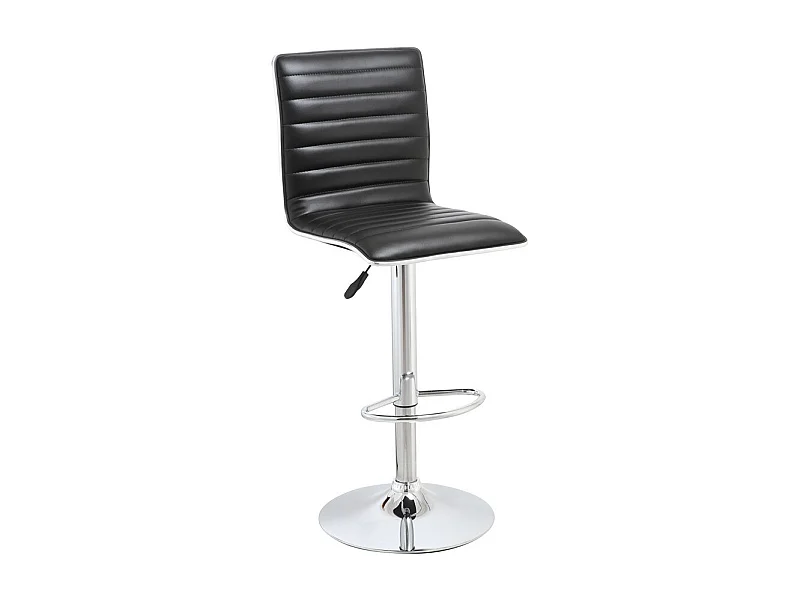 Tabouret de bar - simili cuir - noir - LINOTO