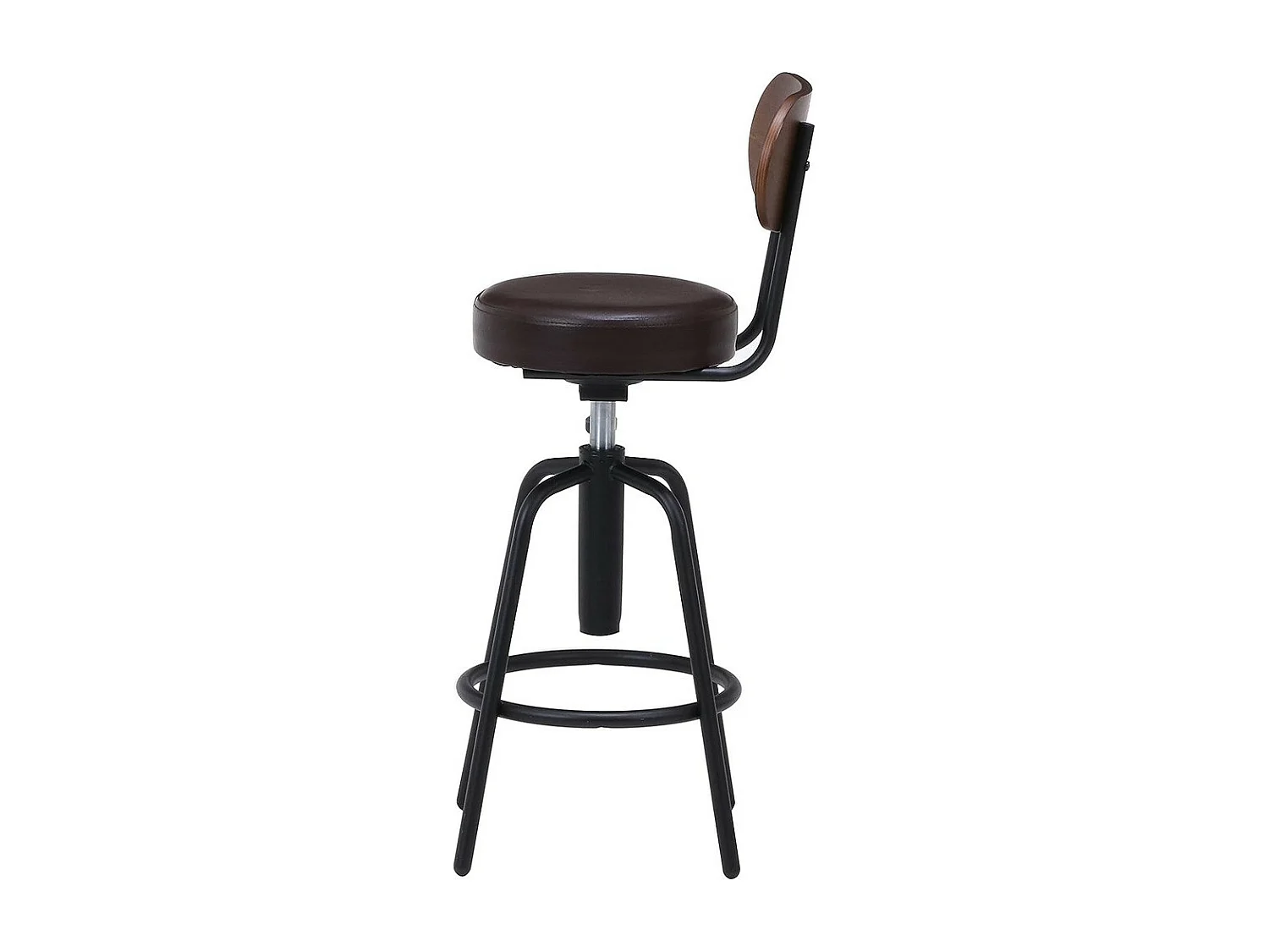 Tabouret de bar réglable en hauteur - simili cuir - marron - ESTEJA