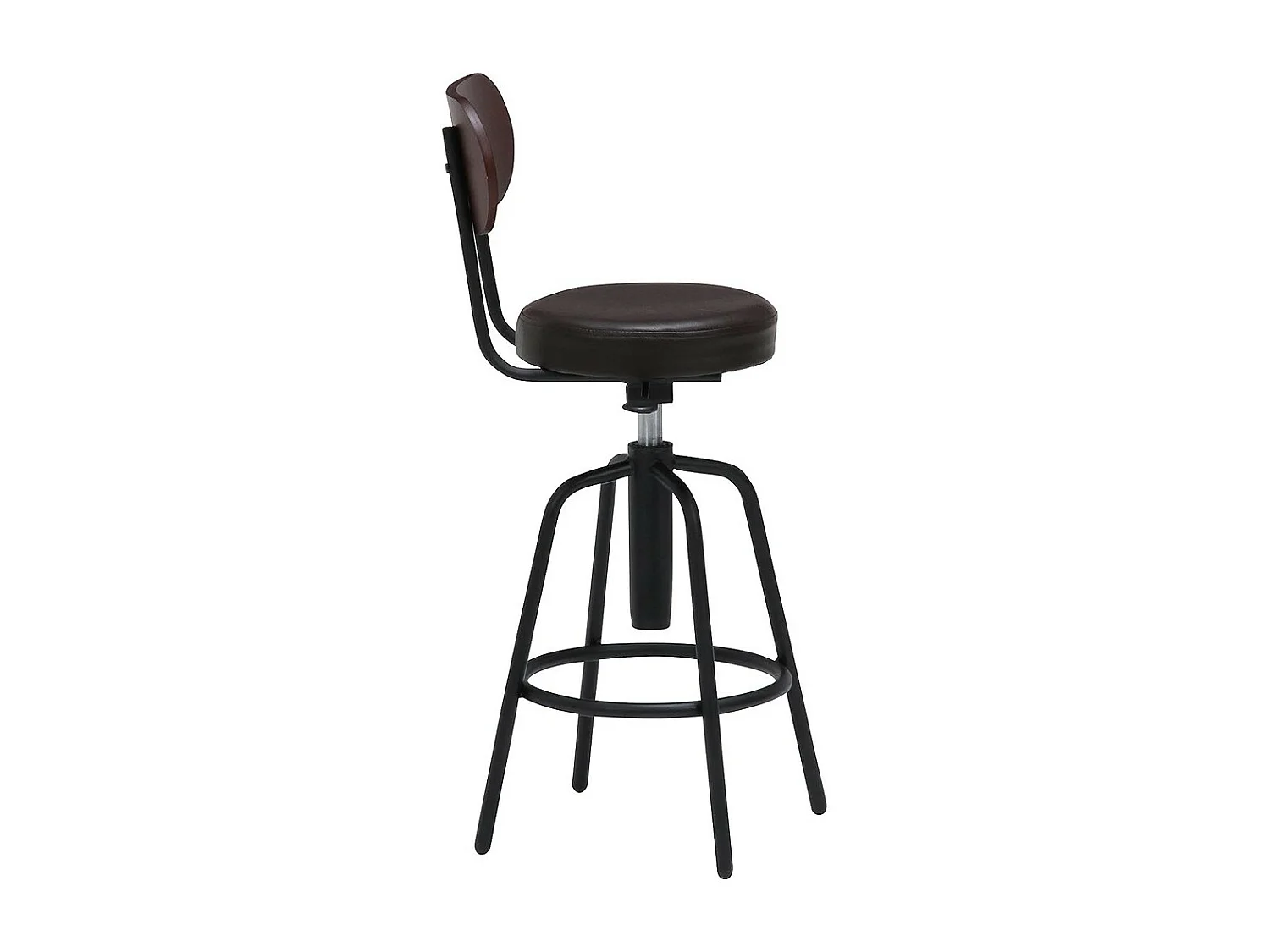 Tabouret de bar réglable en hauteur - simili cuir - marron - ESTEJA