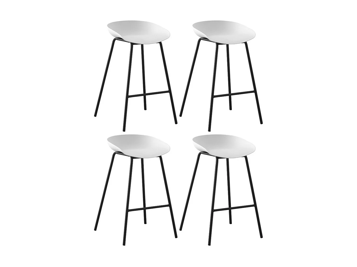 Barkruk set van 4 - polypropyleen - zwart - BONITA