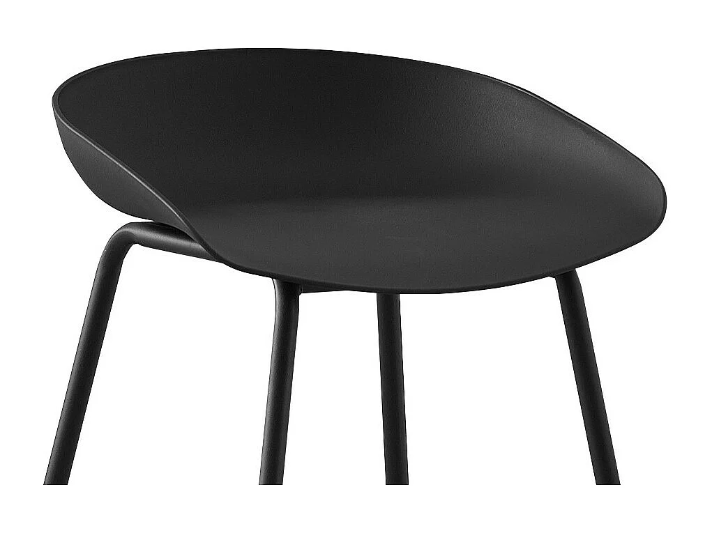 Conjunto de 4 bancos altos - polipropileno - preto - BONITA