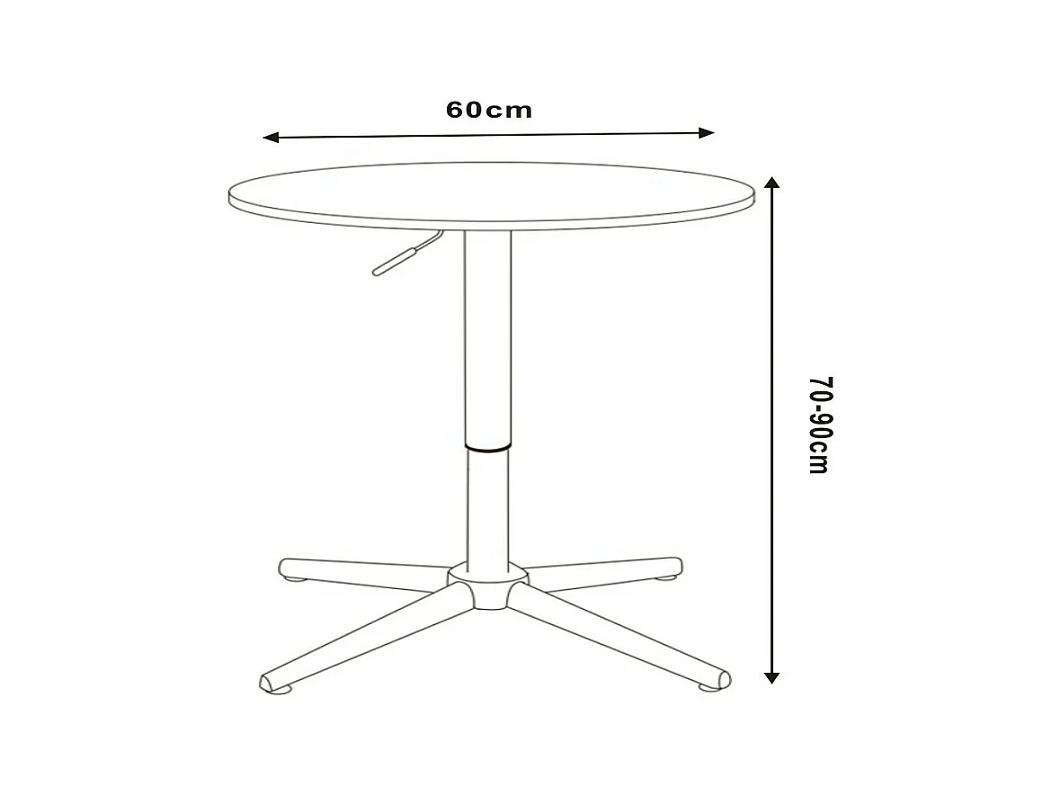 Table de bar - MDF et métal - Noir - ARIANE
