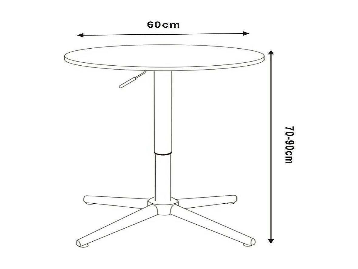 Table de bar - MDF et métal - Noir - ARIANE