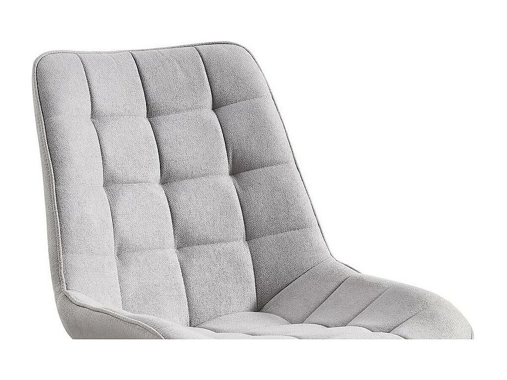 Lot de 4 chaises - tissu et métal noir - gris clair - MARGO