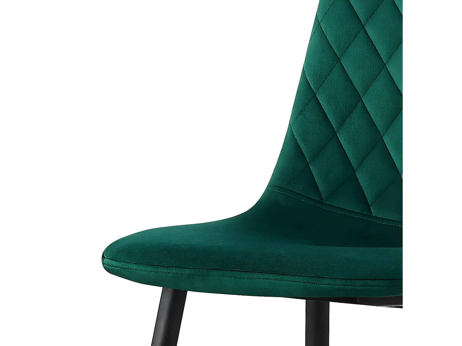 Stuhl 4er-Set - Stoff & schwarzes Metall - Grün - BACARD