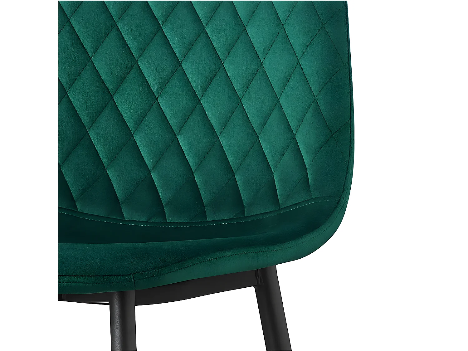 Stuhl 4er-Set - Stoff & schwarzes Metall - Grün - BACARD