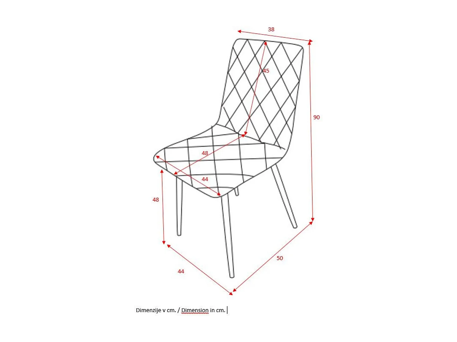 Zestaw krzeseł 4 szt. - tkanina i czarny metal - szary - DALIA