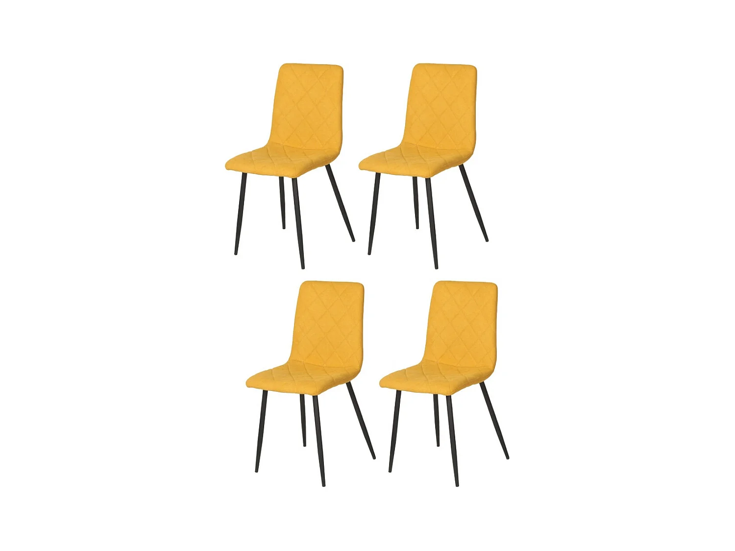 Stoelenset van 4 - stof & zwart metaal - grijs - DALIA