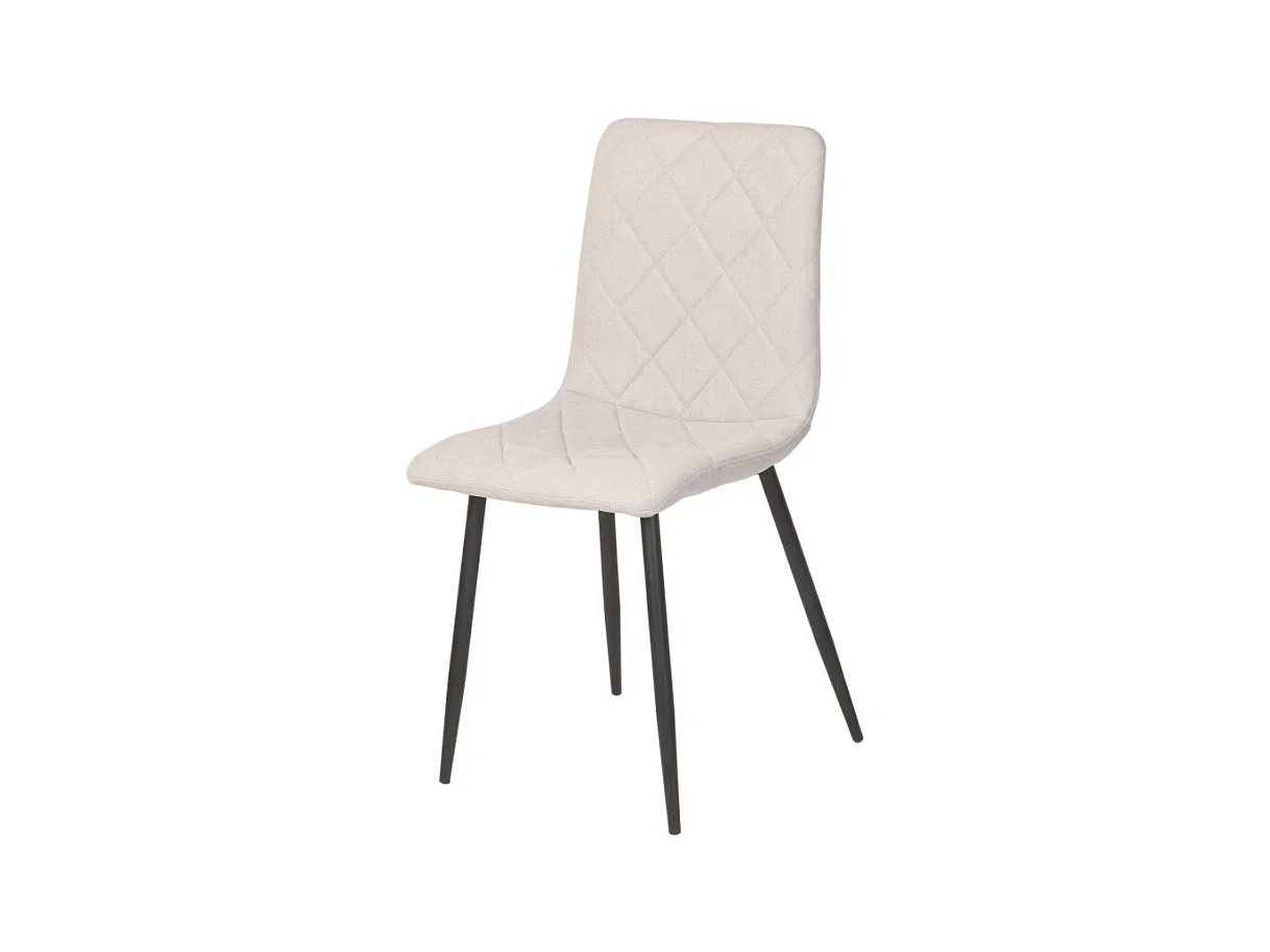 Stuhl 4er-Set - Stoff & schwarzes Metall - Grau - DALIA