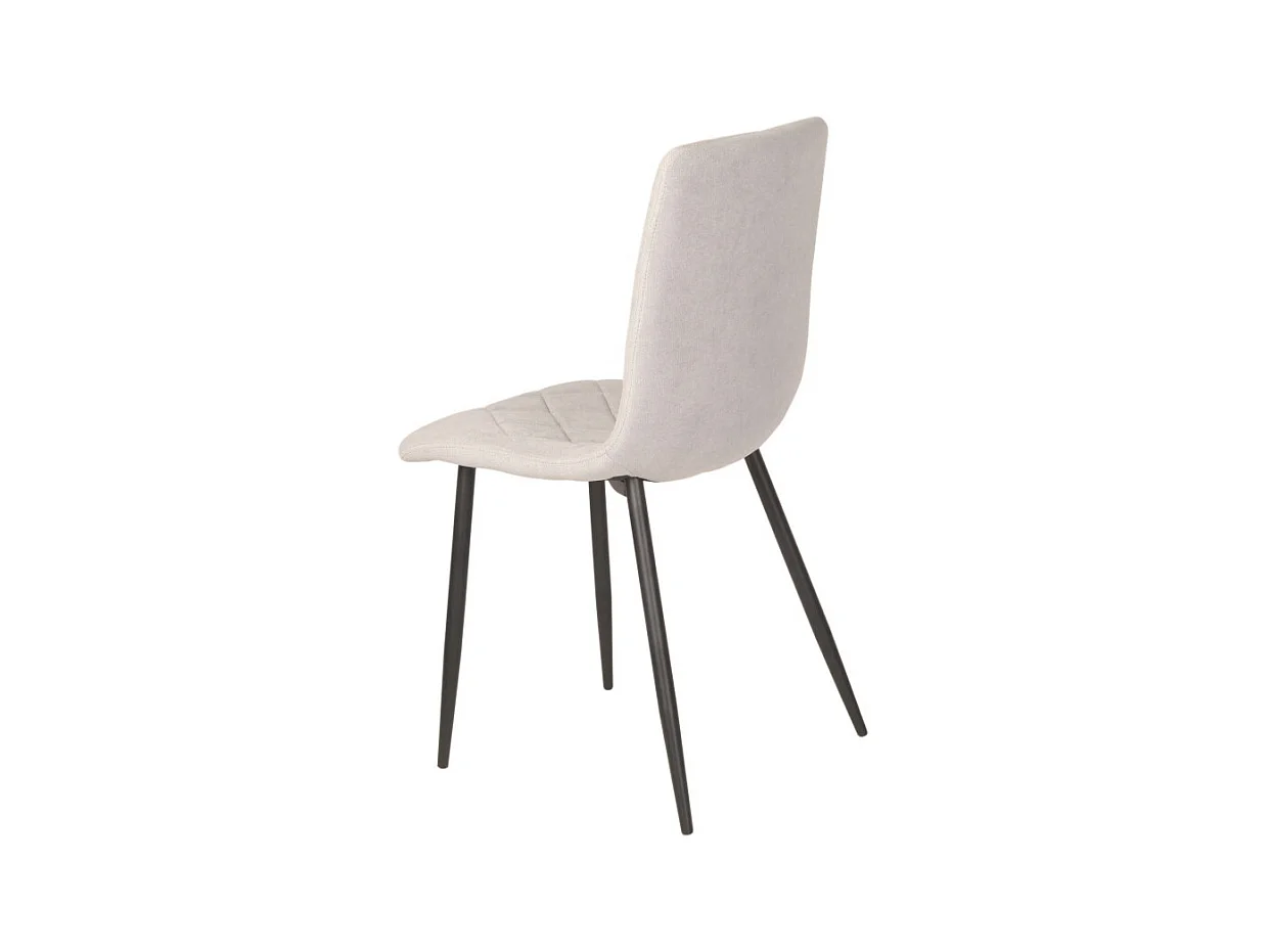 Stuhl 4er-Set - Stoff & schwarzes Metall - Grau - DALIA