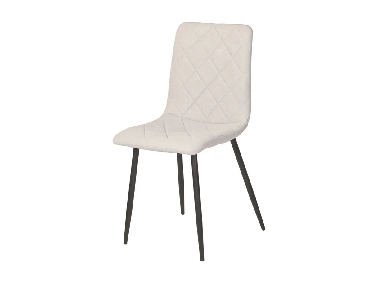 Lot de 4 chaises - tissu et métal noir - gris - DALIA