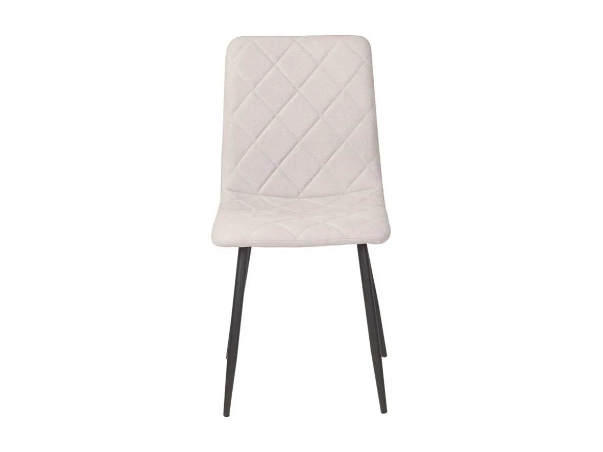 Lot de 4 chaises - tissu et métal noir - gris - DALIA