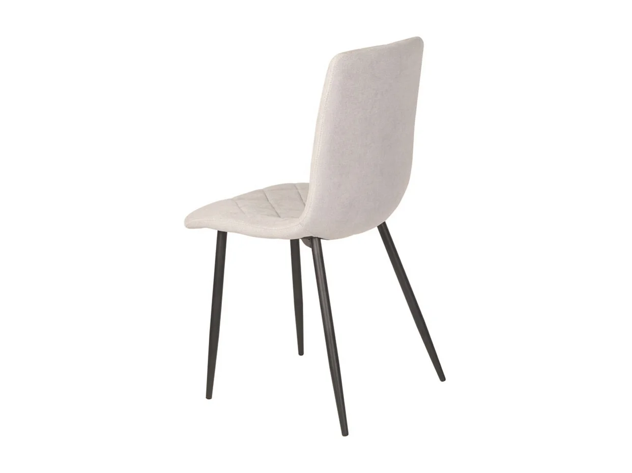 Lot de 4 chaises - tissu et métal noir - gris - DALIA