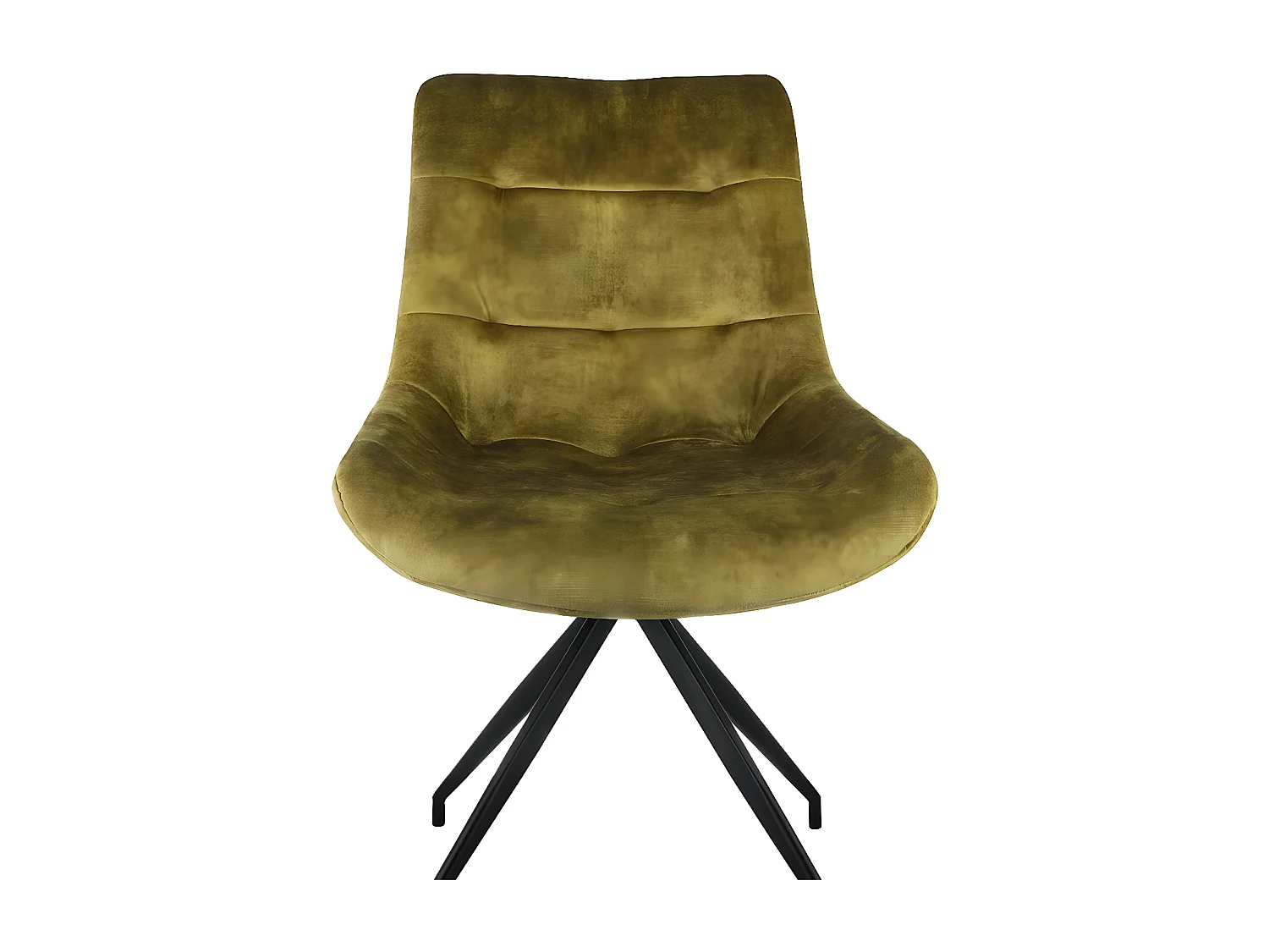 Stuhl 2er-Set - Stoff & schwarzes Metall - Grün - LENINA