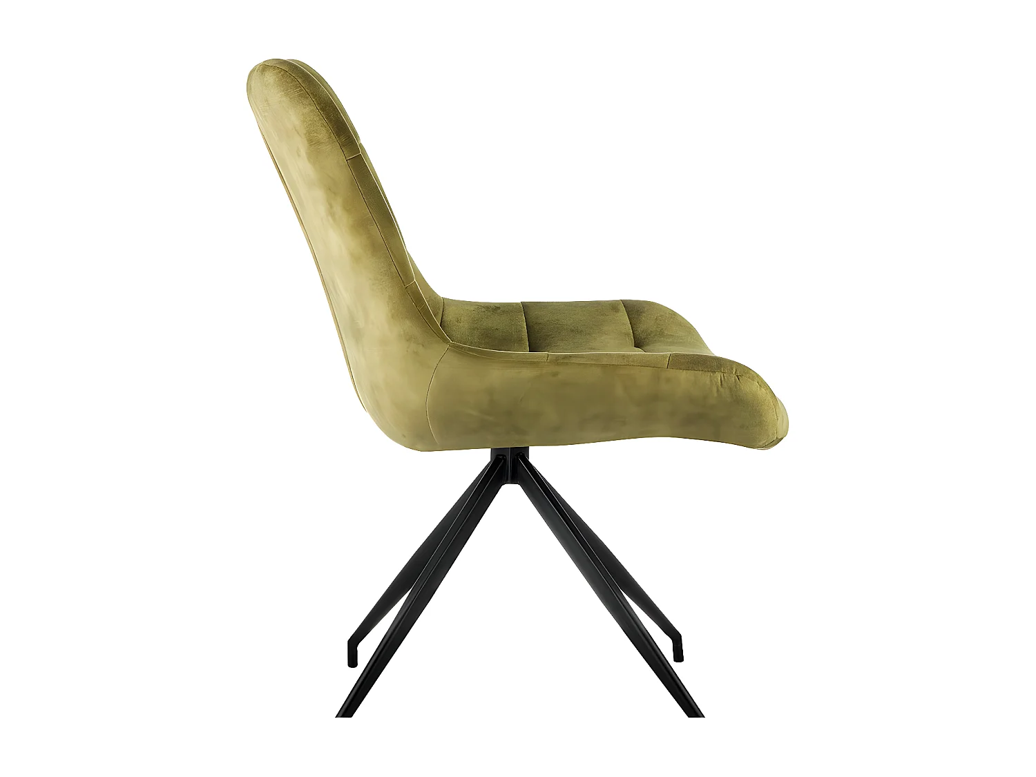 Stuhl 2er-Set - Stoff & schwarzes Metall - Grün - LENINA