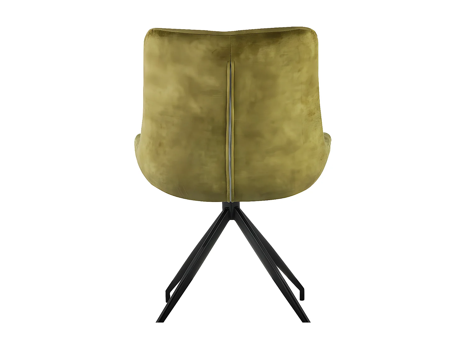 Stuhl 2er-Set - Stoff & schwarzes Metall - Grün - LENINA