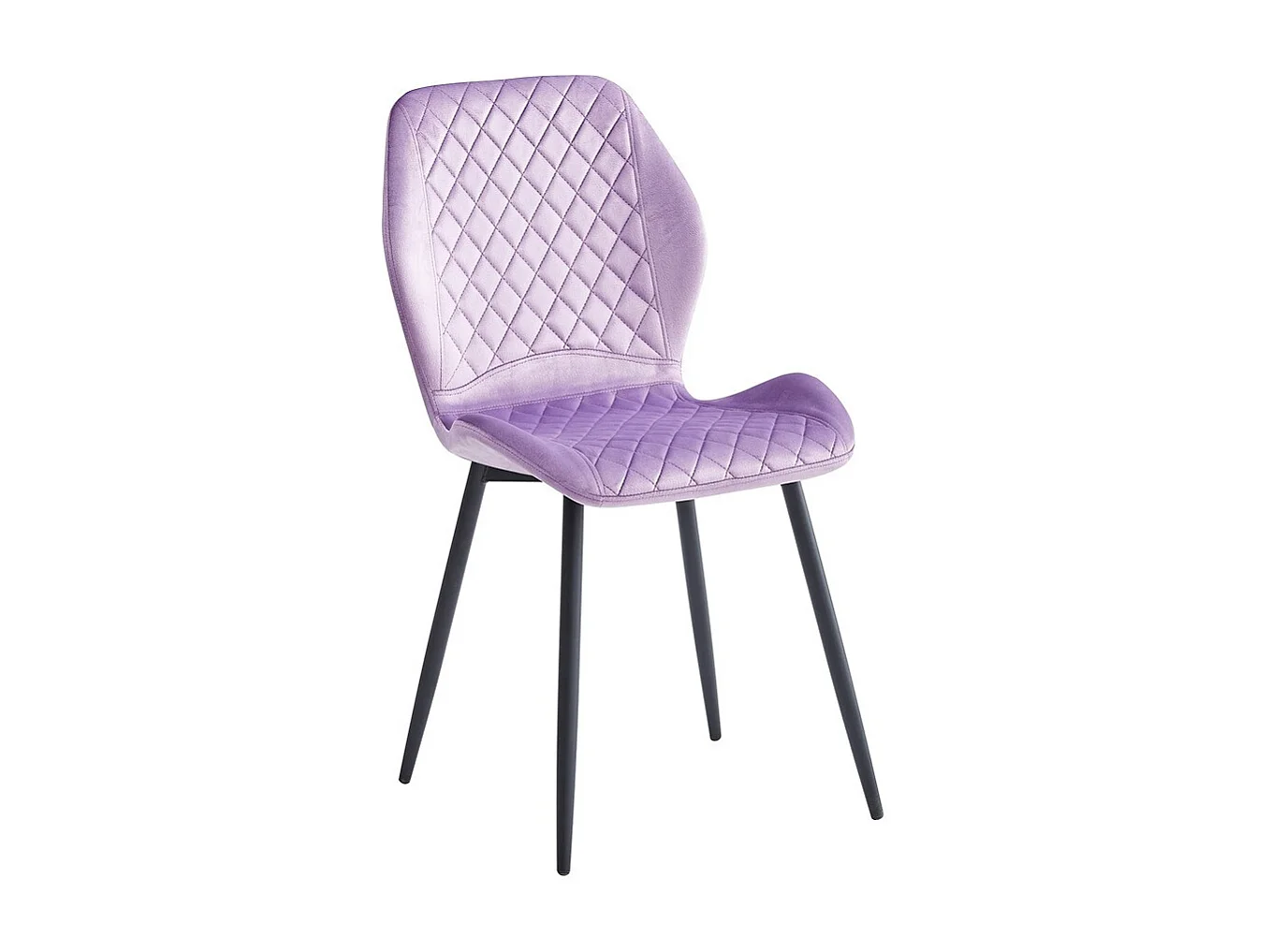 Stoelenset van 4 - stof & zwart metaal - paars - LASTA