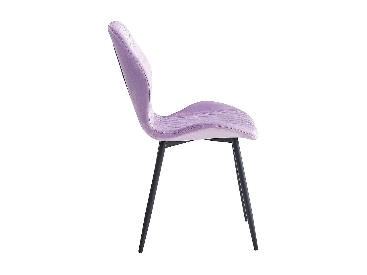 Stoelenset van 4 - stof & zwart metaal - paars - LASTA