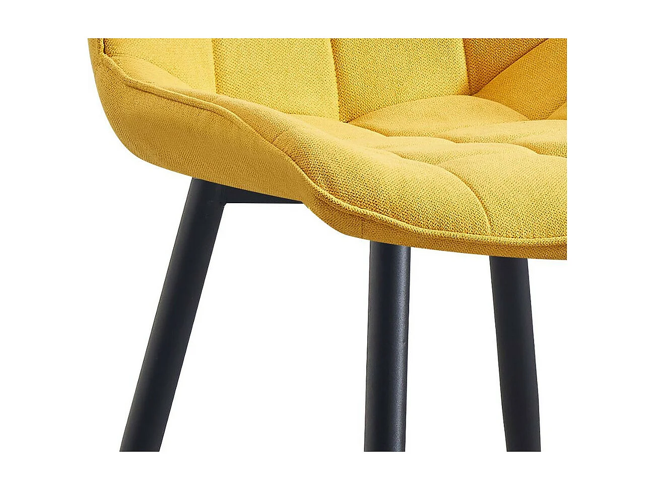 Lot de 4 chaises - tissu et métal noir - jaune - MARGO