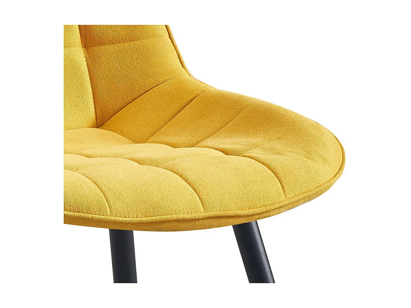 Lot de 4 chaises - tissu et métal noir - jaune - MARGO