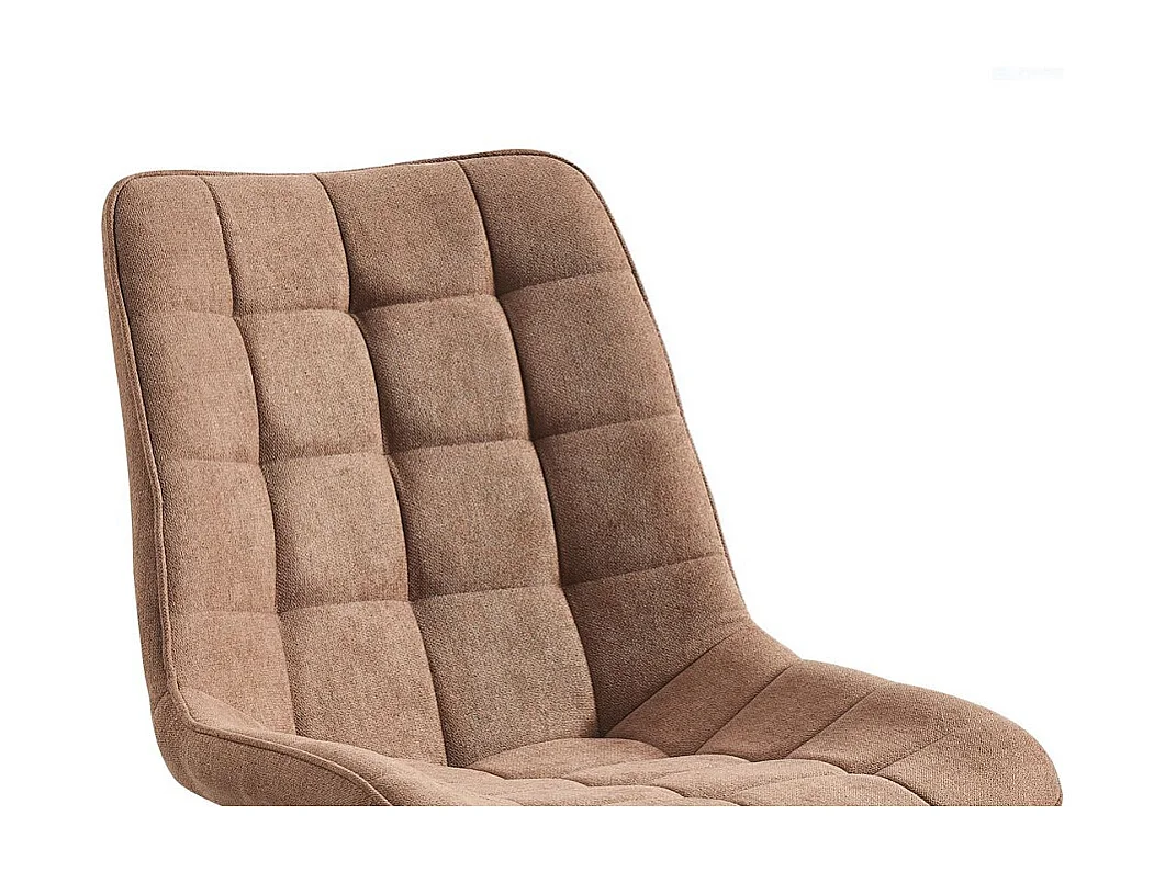 Stuhl 4er-Set - Stoff & schwarzes Metall - Braun - MARGO