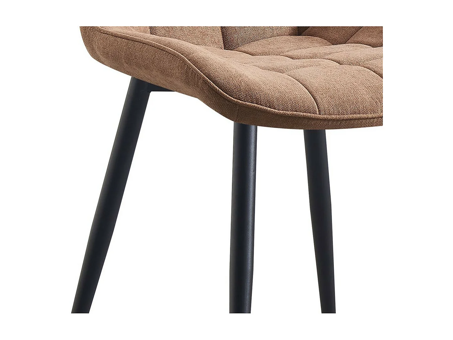Stuhl 4er-Set - Stoff & schwarzes Metall - Braun - MARGO