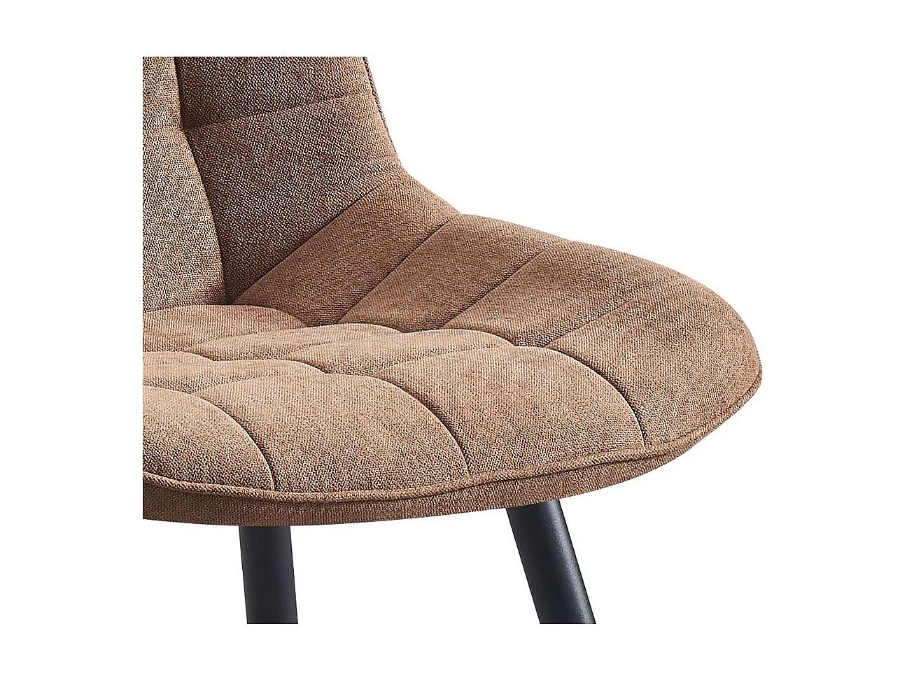 Stuhl 4er-Set - Stoff & schwarzes Metall - Braun - MARGO