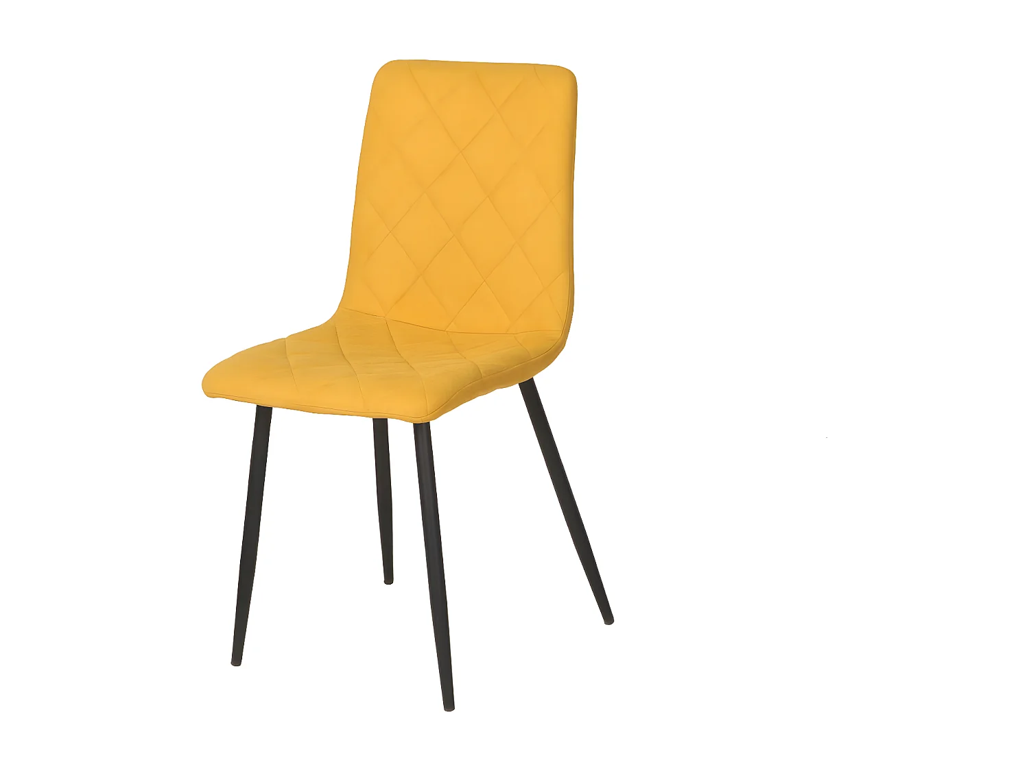 Lot de 4 chaises - tissu et métal noir - Curry - DALIA