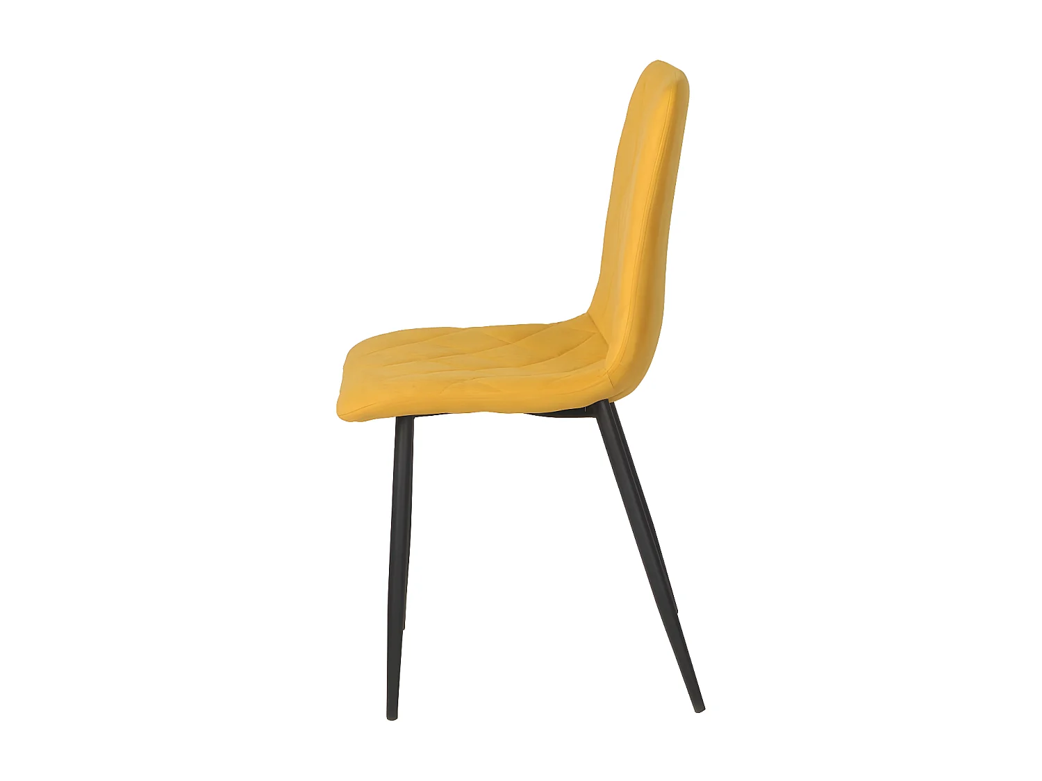 Lot de 4 chaises - tissu et métal noir - Curry - DALIA