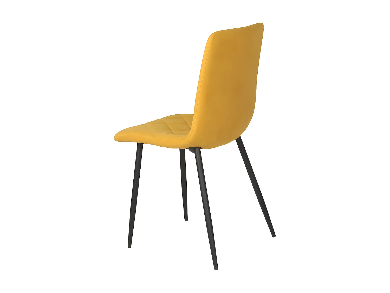 Lot de 4 chaises - tissu et métal noir - Curry - DALIA