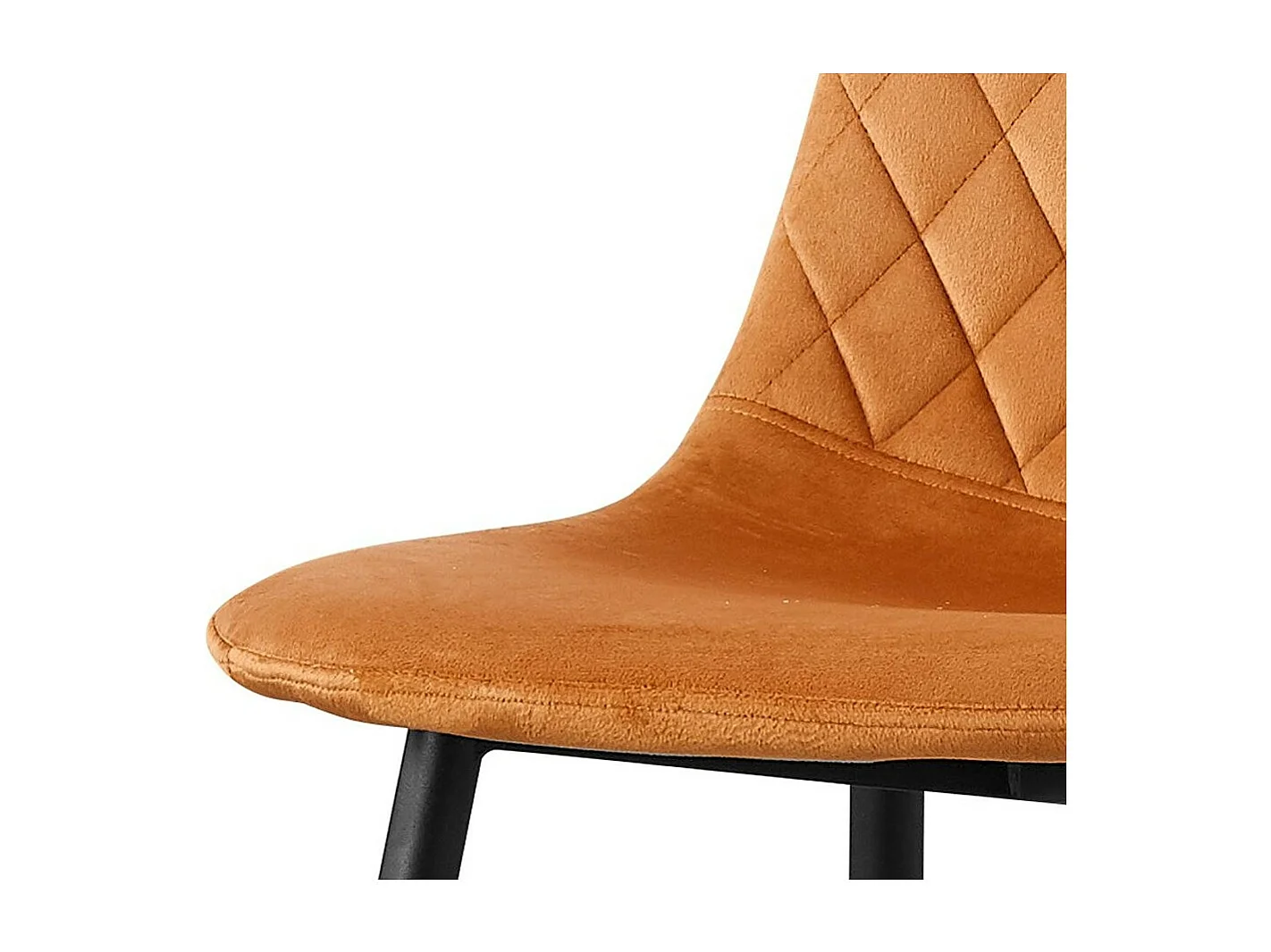 Conjunto de 4 cadeiras - tecido e metal preto - laranja - BACARD