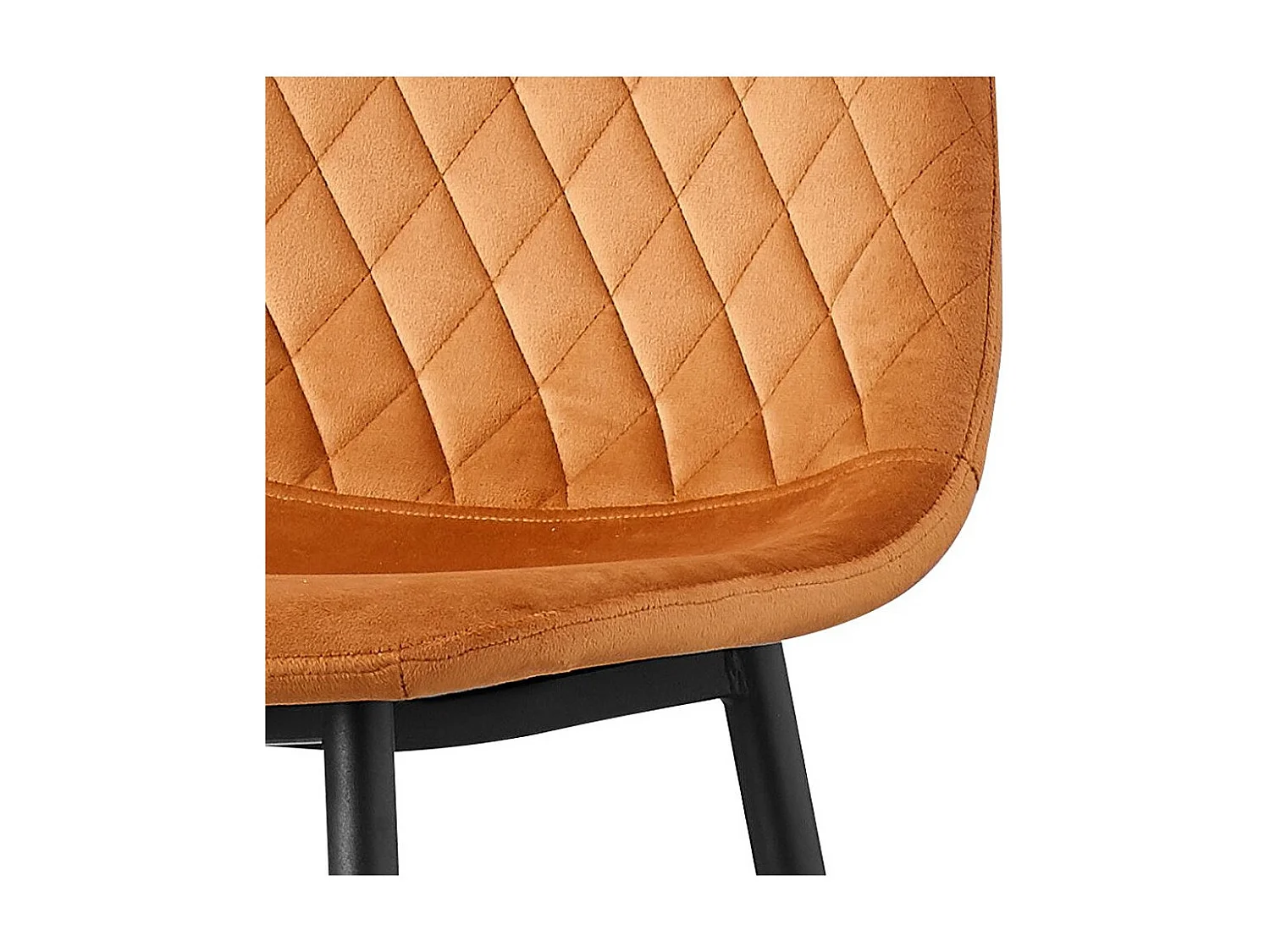 Stuhl 4er-Set - Stoff & schwarzes Metall - orange - BACARD