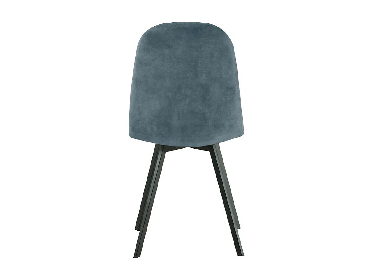 Stuhl 4er-Set - Stoff & schwarzes Metall - Blau - CELISA