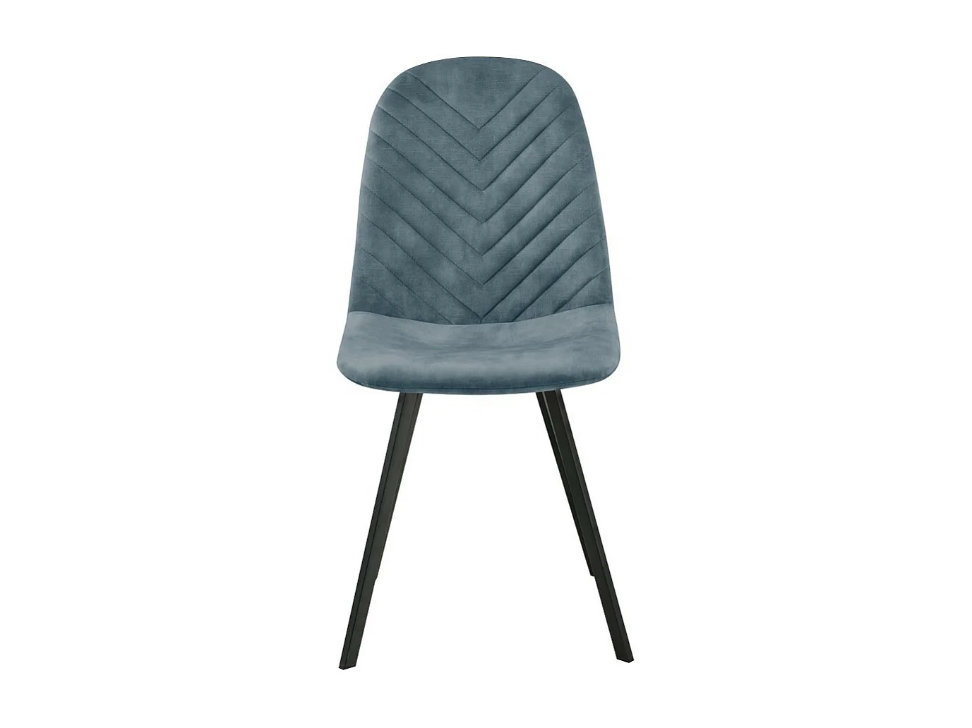 Stuhl 4er-Set - Stoff & schwarzes Metall - Blau - CELISA