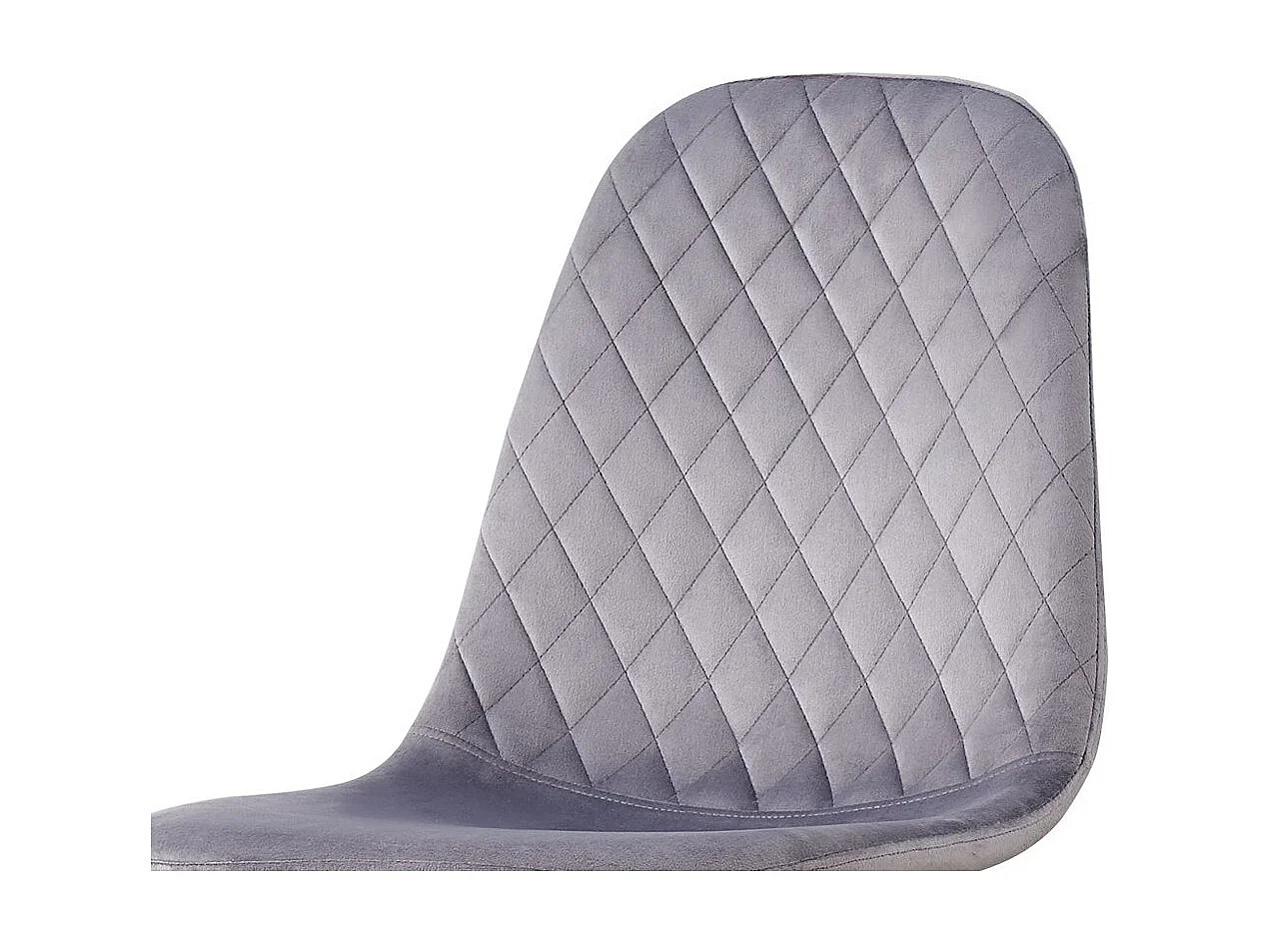 Stuhl 4er-Set - Stoff & schwarzes Metall - Grau - BACARD