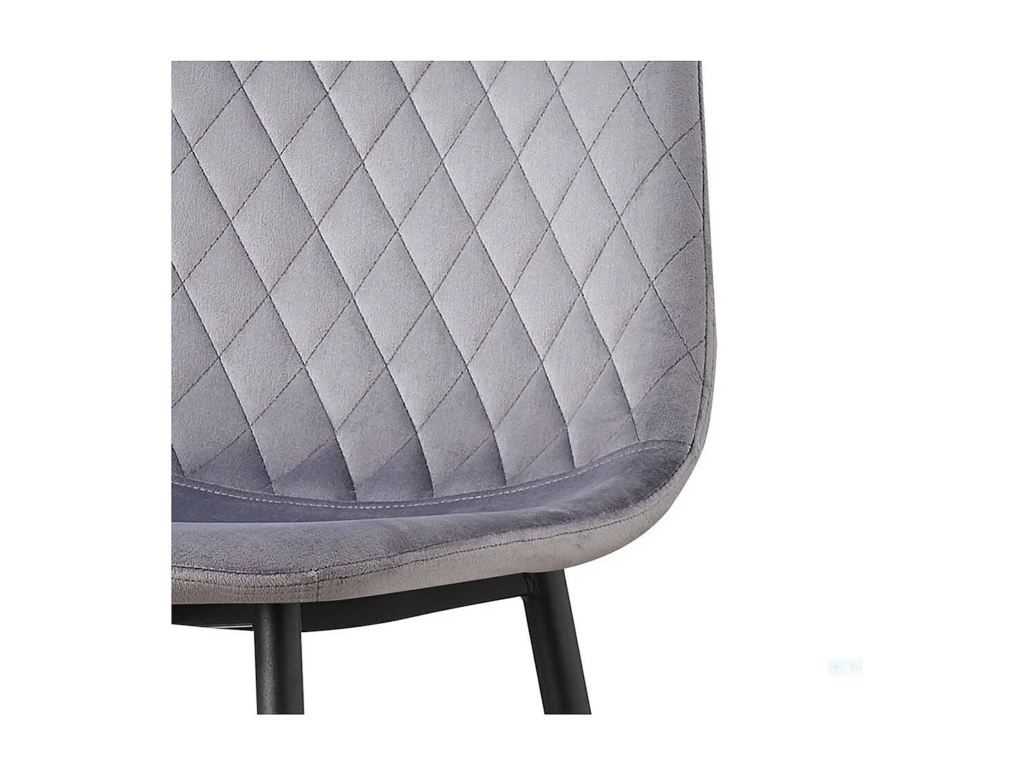 Zestaw krzeseł 4 szt. - tkanina i czarny metal - szary - BACARD