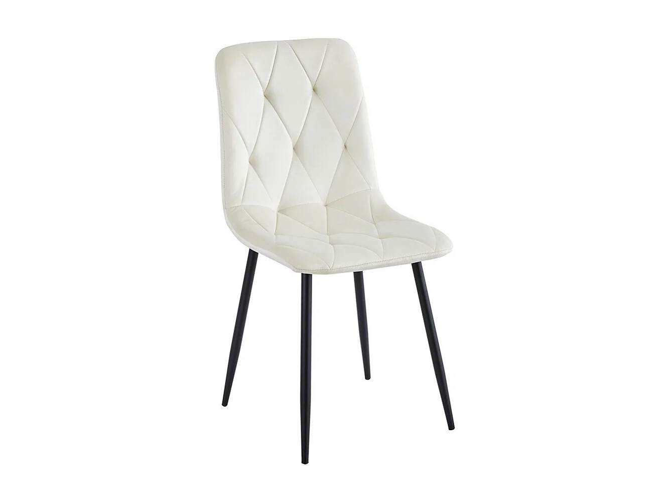 Set van 4 stoelen - stof & zwart metaal - beige - MELKO