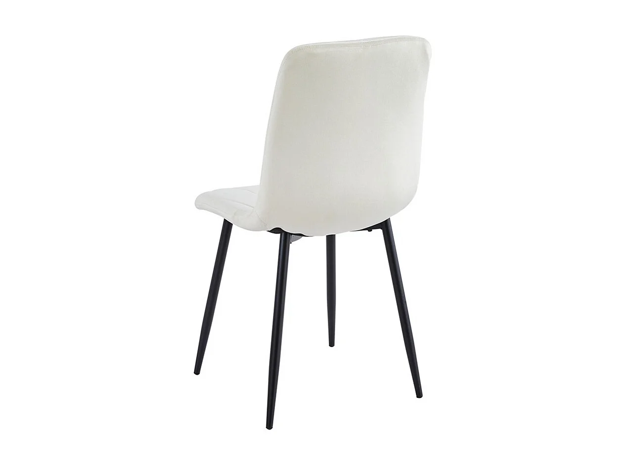 Set van 4 stoelen - stof & zwart metaal - beige - MELKO