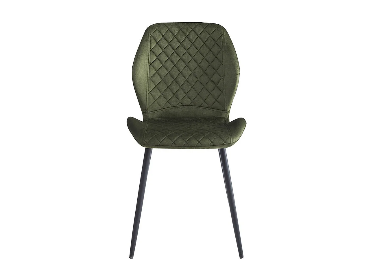 Lot de 4 chaises - tissu et métal noir - vert - LASTA