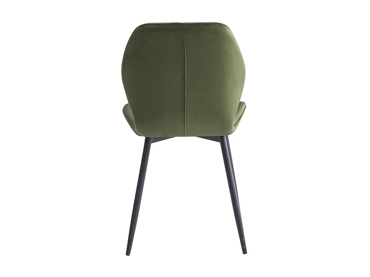 Lot de 4 chaises - tissu et métal noir - vert - LASTA