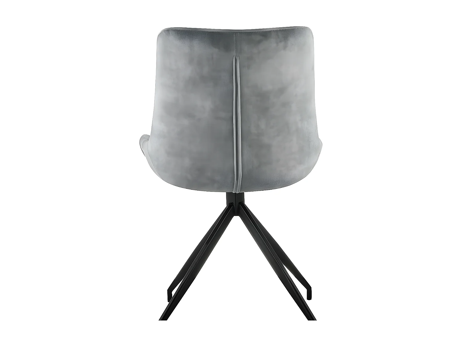 Stuhl 2er-Set - Stoff & schwarzes Metall - Hellgrau - LENINA