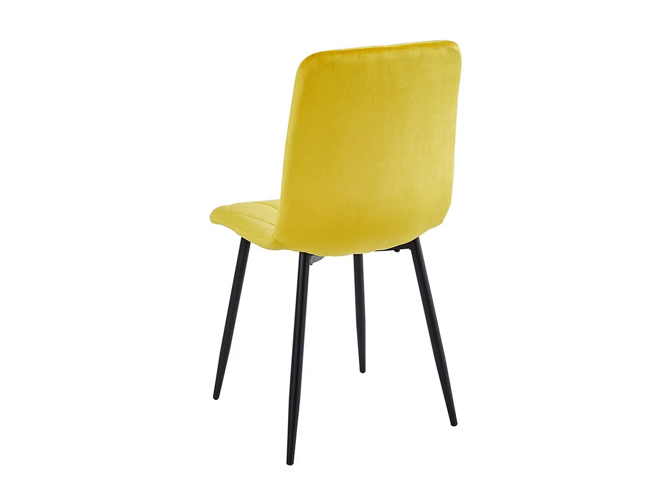 Lot de 4 chaises - tissu et métal noir - jaune - MELKO