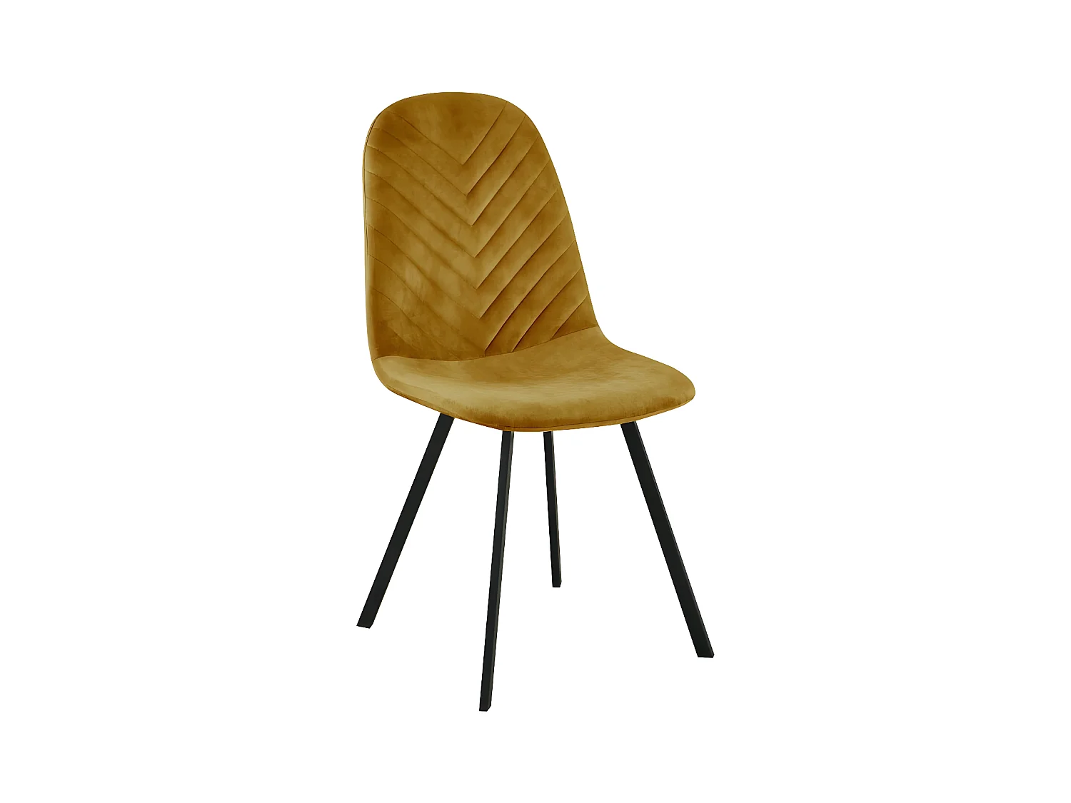 Lot de 4 chaises - tissu et métal noir - Curcuma - CELISA