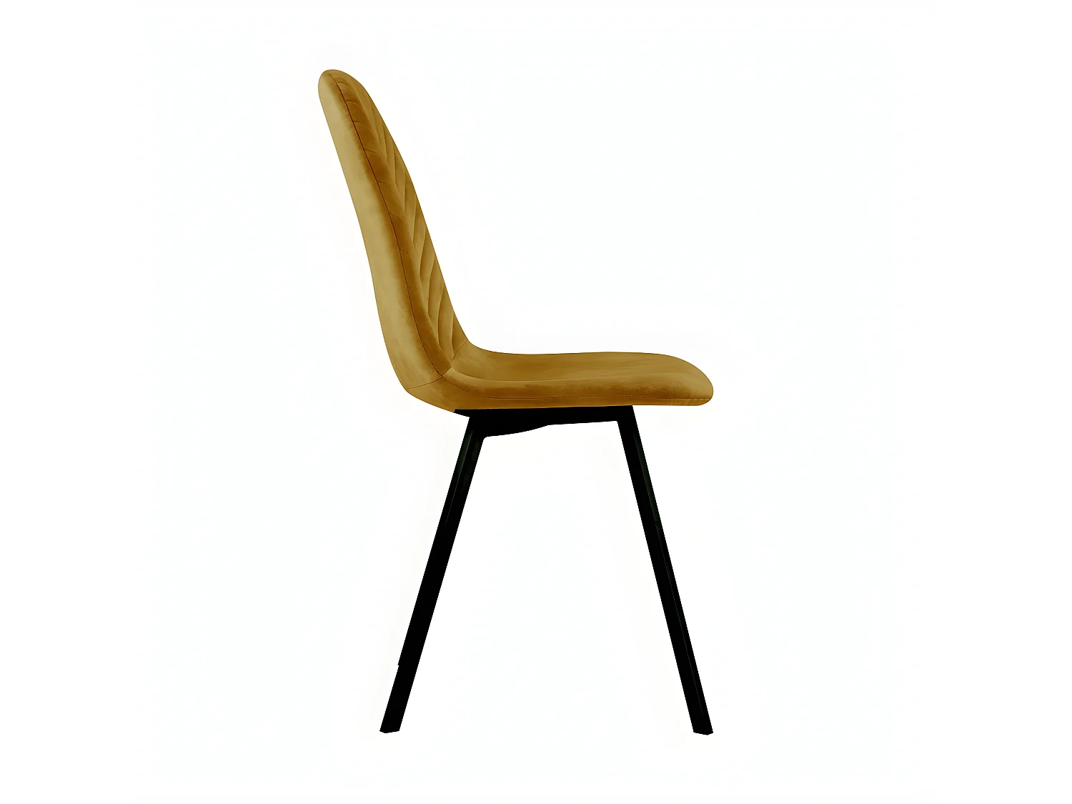 Lot de 4 chaises - tissu et métal noir - Curcuma - CELISA